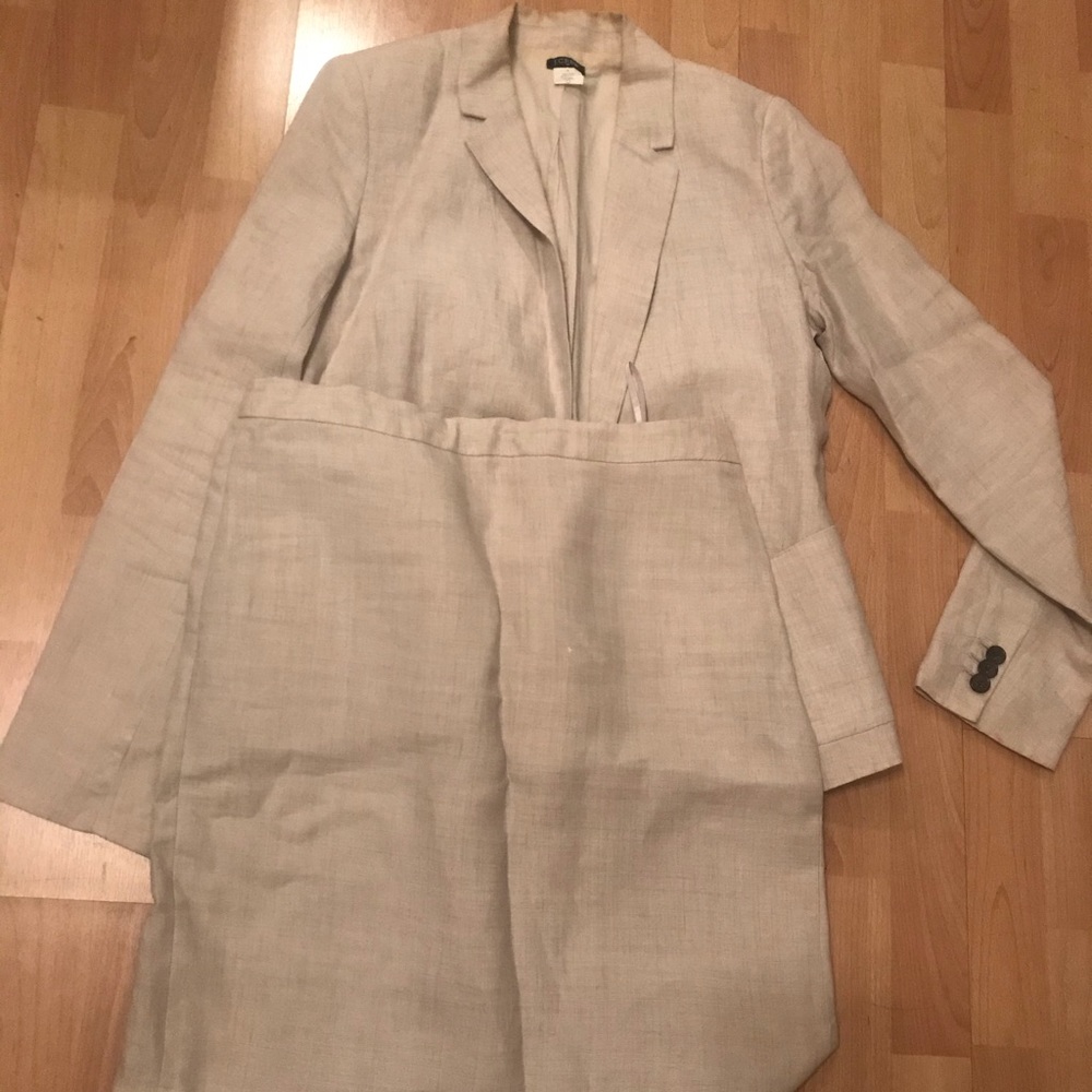 Jcrew Linen Skirt Suit